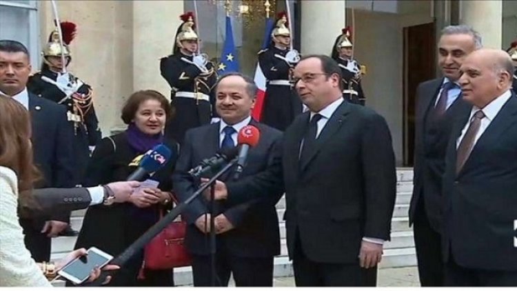 Başkan Barzani, Fransa Cumhurbaşkanı Hollande ile görüştü