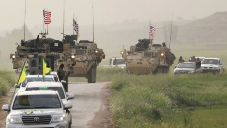 ABD'nin sınıra konuşlandırdığı zırhlılar arasında YPG Flaması