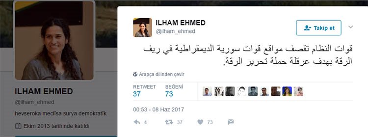 İlham Ehmed'den Suriye hava saldırısı açıklaması