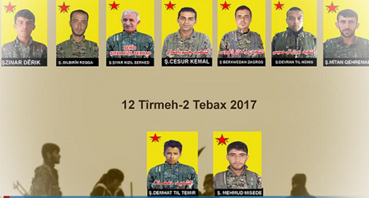 Rakka'da yaşamını yitiren 9 YPG savaşçısının kimlikleri açıklandı