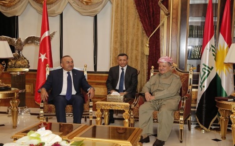 Başkan Barzani, Çavuşoğlu’nu kabul etti: Referandum doğal bir hak