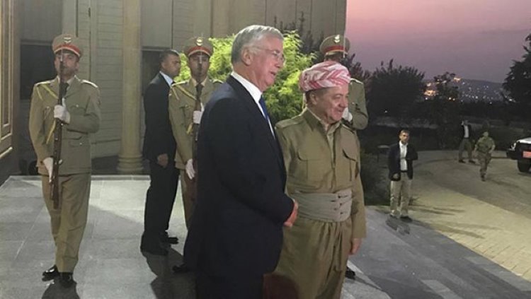 Mesud Barzani'den İngiltere Savunma Bakanı Michael Fallon'a referandum ertelenmez