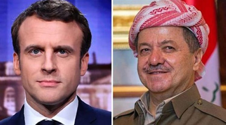 Macron: Barzani'nin tarihi rolünüze saygı duyuyoruz