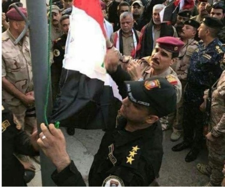 Kerkük Valiliğinden Kürdistan bayrağını indip Irak bayrağını asan yüzbaşı öldürüldü
