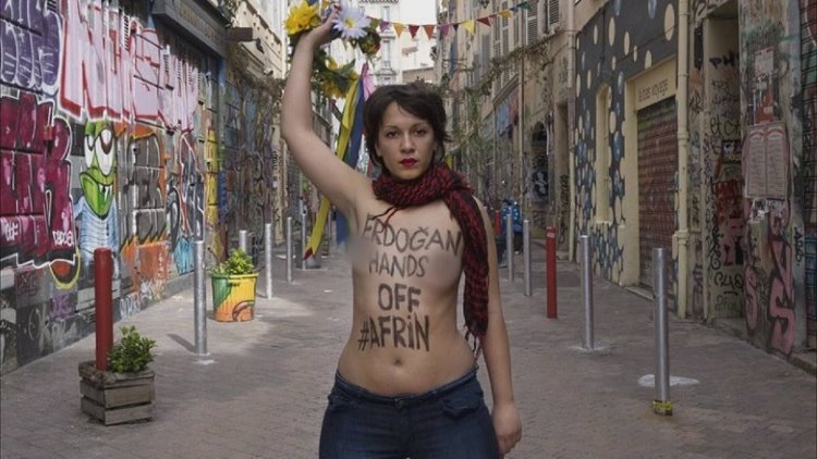 FEMEN’den Afrin protestosu: Erdoğan elini Afrin’den çek
