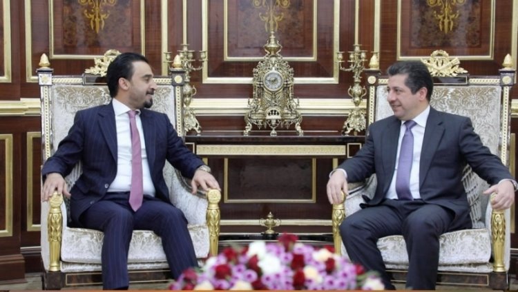 Mesrur Barzani, Irak Parlamento Başkanı Halbusi’yi kabul etti