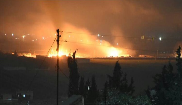 Efrin'de cihatçı örgütlerin Mahmudiye mahallesinde bulunan merkezinde büyük patlama
