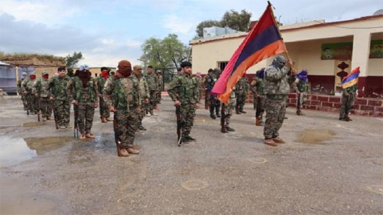 YPG'den Ermenistan bayraklı 'Ermeni Taburu'