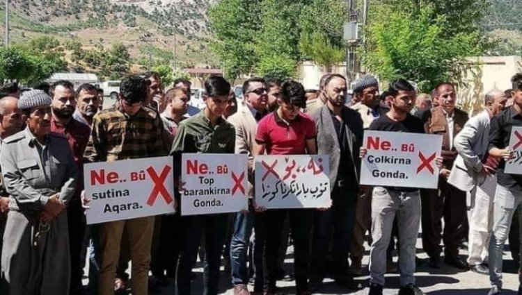 Amedî halkından, PKK ve TSK'ya protesto