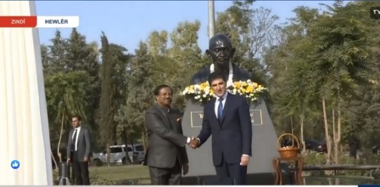 Erbil’de Mahatma Gandi heykelinin açılışı yapıldı 