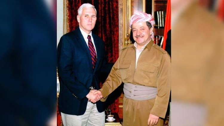 Mike Pence: Kürdistan Bölgesi'ni ilk ziyaretimde 'Efsane Başkan' Mesud Barzani'yle görüştüm
