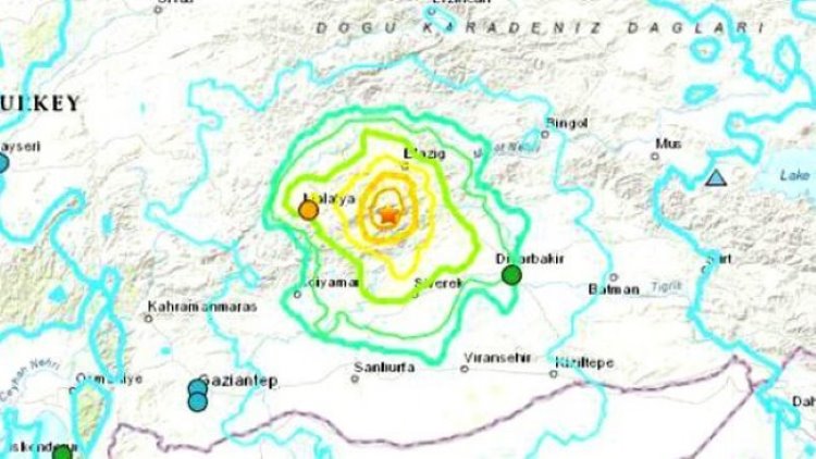 Elazığ'daki deprem sonrası ABD'den korkutan harita!
