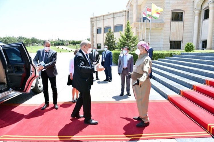 Başkan Mesud Barzani, Fransa Dışişleri Bakanı Jean-Yves Le Drian’ı kabul etti