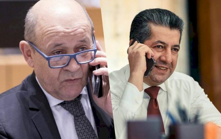 Başbakan Barzani ile Fransa Dışişleri Bakanı telefonda görüştü