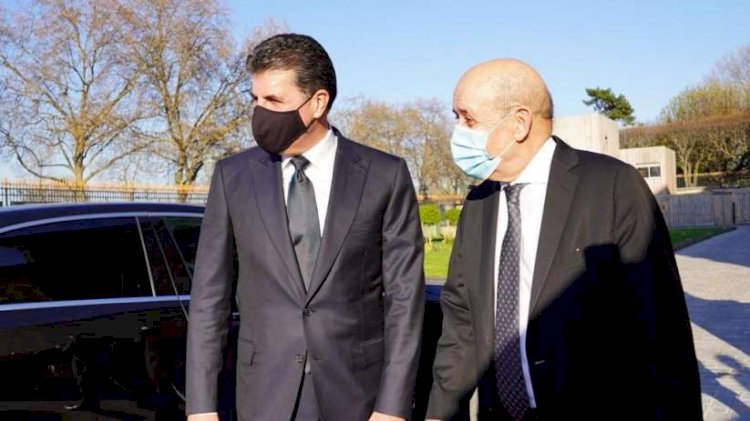 Neçirvan Barzani Fransa Dışişleri Bakanı ile bir araya geldi