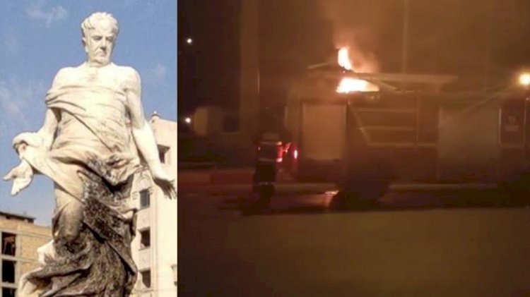 Mahabad’da Kürt şairin heykeli yakıldı