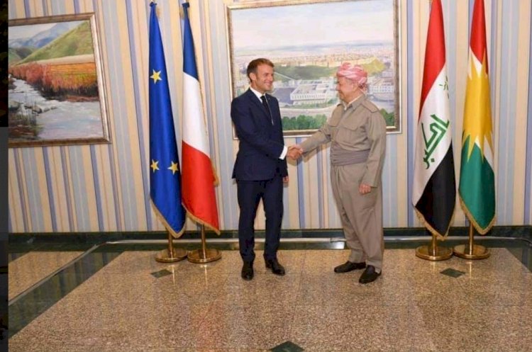Başkan Barzani ile Macron bir araya geldi