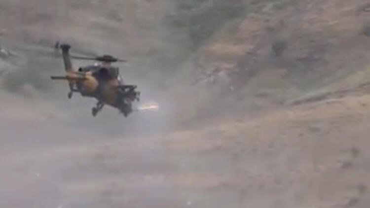 Helikopterler Metina’da PKK mevzilerini bombaldı
