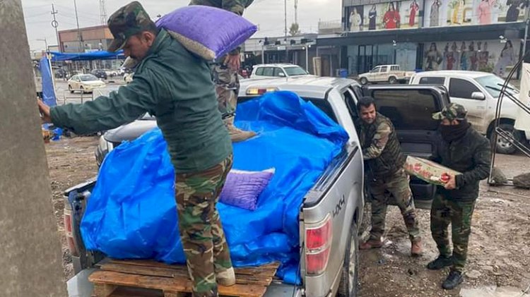 Peşmerge, Erbil'de selden zarar gören vatandaşların yardımına koştu