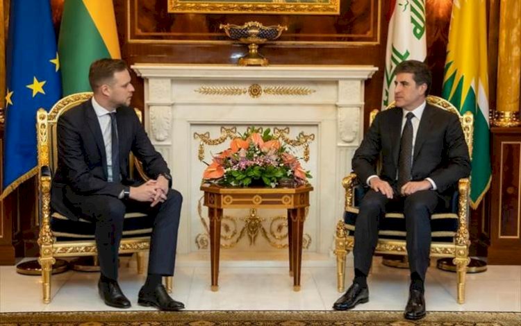 Neçirvan Barzani, Litvanya Dışişleri Bakanı Landsbergis ile görüştü