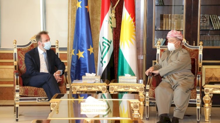 Mesud Barzani AB Büyükelçisi ile Erbil saldırısını görüştü