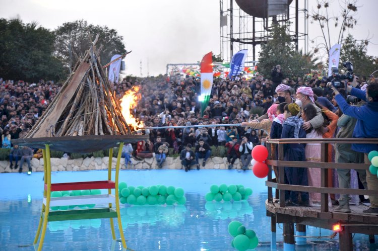Başkan Mesud Barzani’nin katılımıyla Erbil’de coşkulu Newroz kutlaması