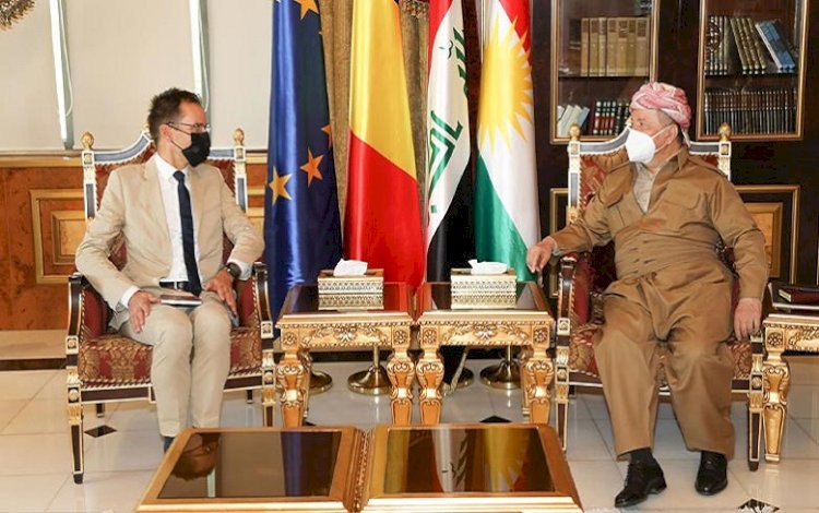 Mesud Barzani, Belçika büyükelçisi ile  Suriye ve Şengal’i görüştü