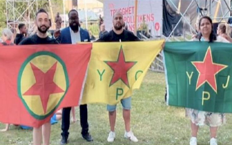 İsveç’te PKK ve YPG bayrakları ile poz veren vekillere kınama
