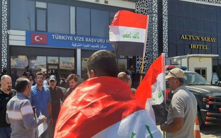 Türkiye’nin Bağdat Büyükelçiliği önünde protesto