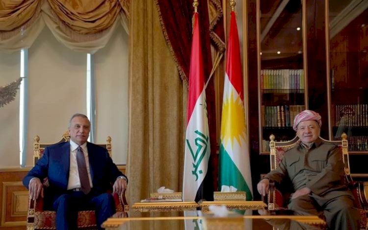 Başkan Mesud Barzani ile Irak Başbakanı Kazımi bir araya geldi