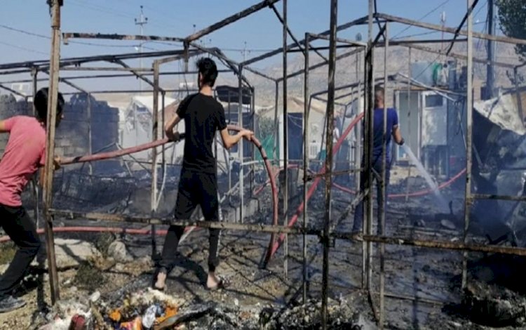 Zaho’da göçmen kampında yangın: 2 çocuk hayatını kaybetti