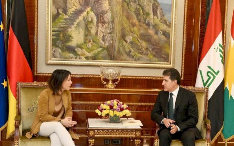 Neçirvan Barzani ile Alman Bakan Baerbock, Erbil-Bağdat ilişkilerini görüştü