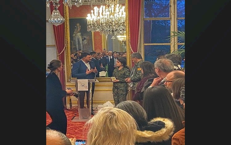Fransa Senatosu'nda da Newroz resepsiyonu: YPG komutanlarına onur madalyası verildi