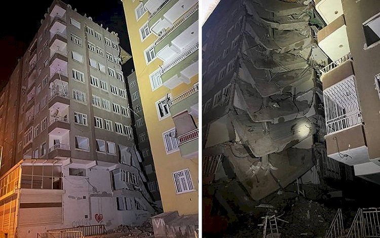 Diyarbakır'da ağır hasarlı bina çöktü: Çevresindeki binalar boşaltıldı