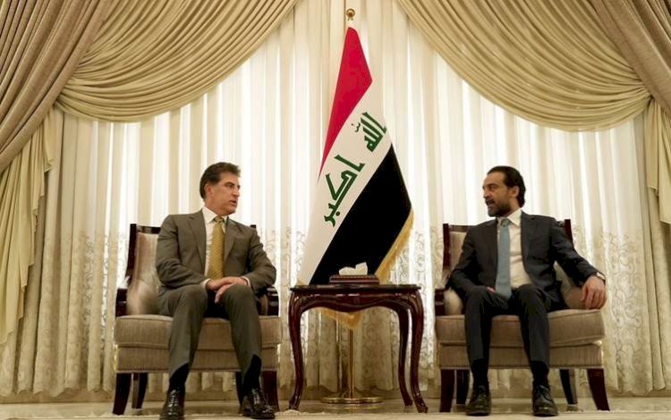 Neçirvan Barzani, Irak Parlamentosu Başkanı Halbusi ile bir araya geldi