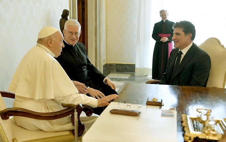 Neçirvan Barzani, Papa Francis ile bir araya geldi