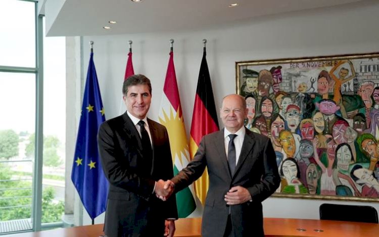 Neçirvan Barzani, Almanya Başbakanı Scholz ile görüştü