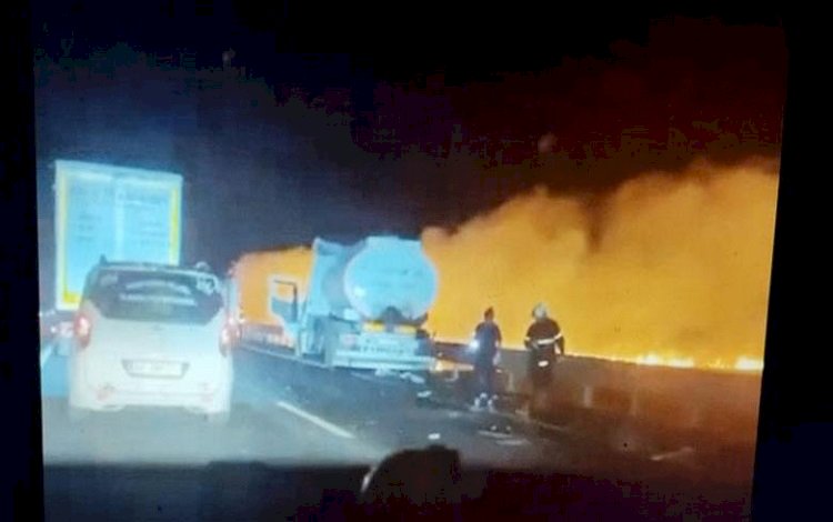 Nusaybin'de 3 aracın çarpıştığı kaza sonrası patlama