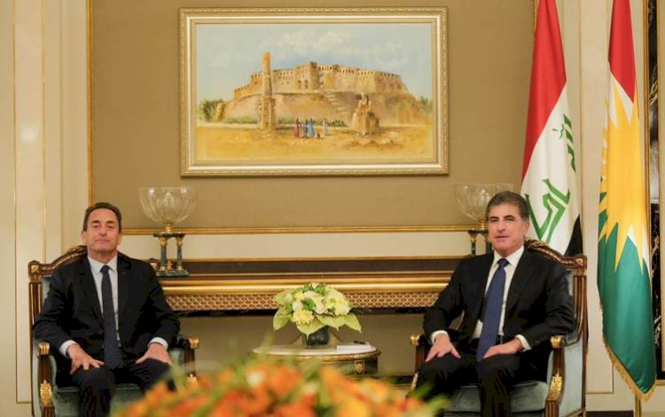 Başkan Neçirvan Barzani, Fransa’nın Bağdat Büyükelçisi Chevalier'ı kabul etti