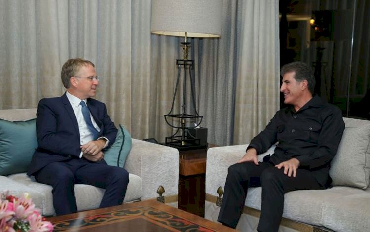 Başkan Neçirvan Barzani, Cumhurbaşkanı Macron’un Danışmanı Durrell'i kabul etti