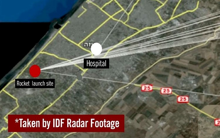 İsrail ordusu paylaştığı harita ile hastaneyi vurmadığını öne sürdü