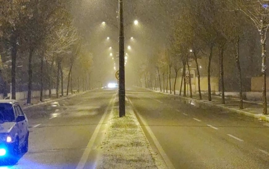 Van'ın şehir merkezine mevsimin ilk karı yağdı