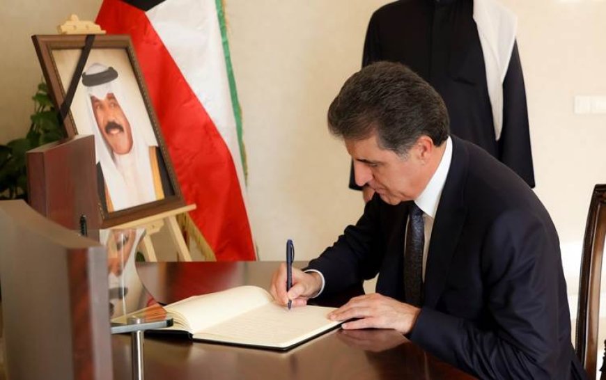 Neçirvan Barzani Kuveyt Emiri için açılan taziye defterini imzaladı