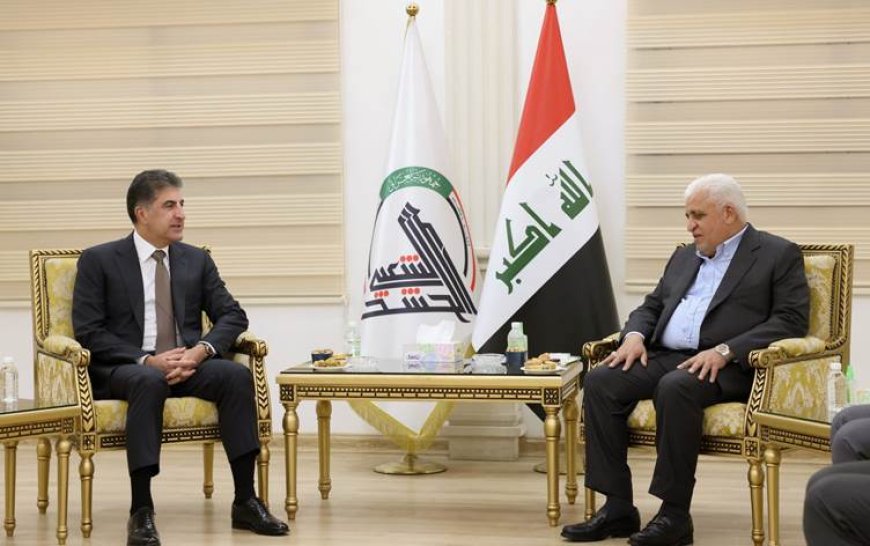 Neçirvan Barzani ile Heşdi Şabi lideri Feyyaz güvenlik konularını görüştü