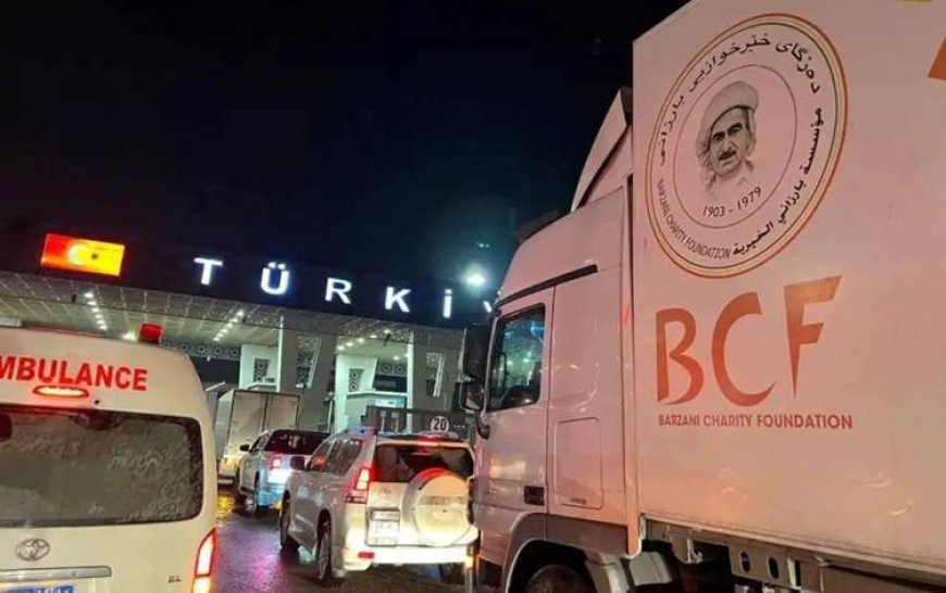 Başkan Mesud Barzani ile Mesrur ​​Barzani'nin talimatıyla yardımlar Türkiye ve Suriye'ye ulaştırıldı
